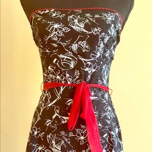 Strapless tull skirt dress w fun print